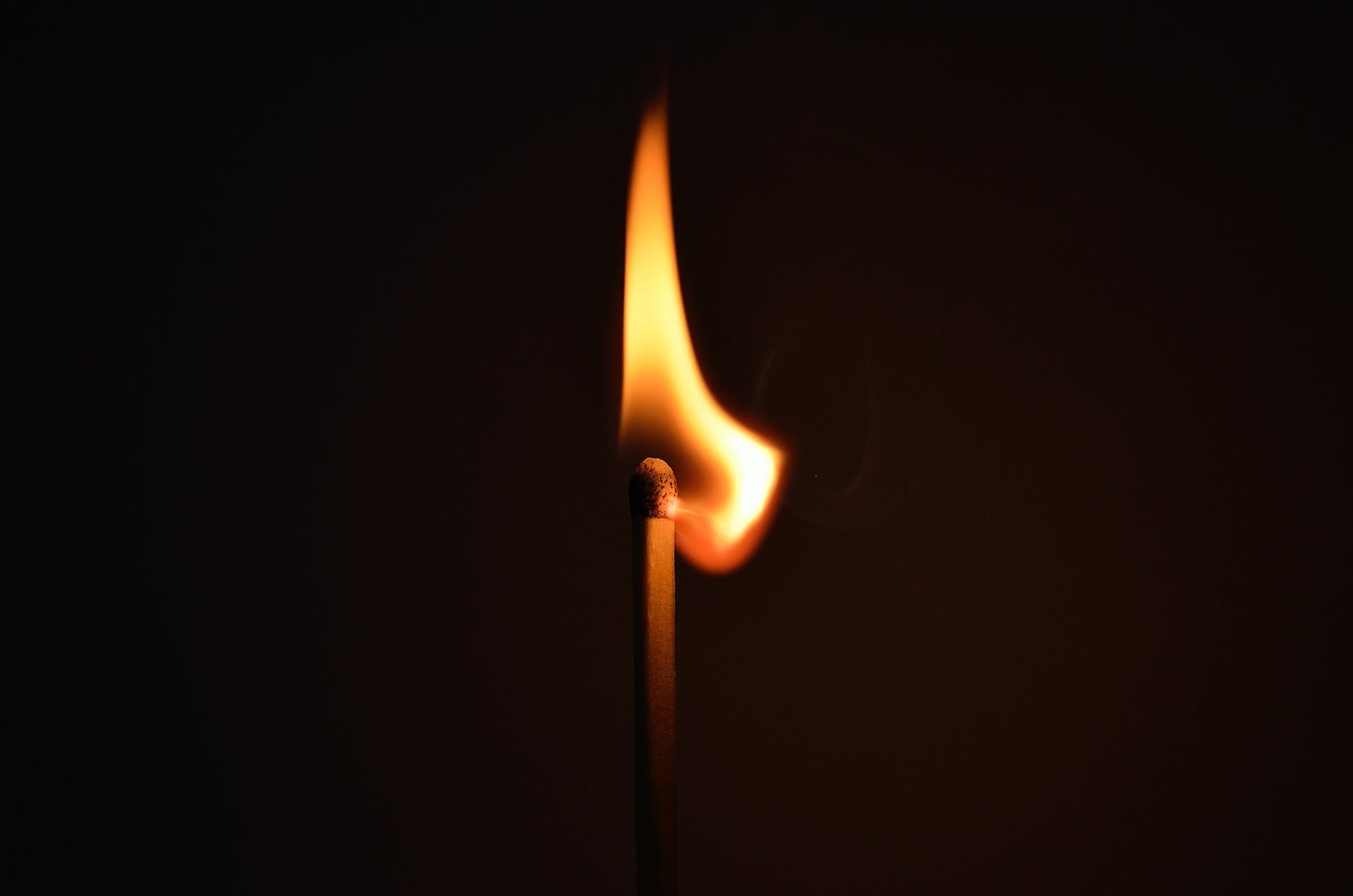 lighted burning match